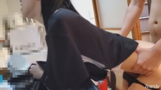 Up to 7 [Individual] A delicate young wife with black hair. Breaking into public housing and committing with another stick and vaginal cum shot