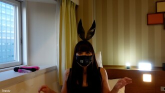 『無』美人秘書のあやちゃんとコスプレ。バニーとセーラー服でごっくん1回、中出し1回 