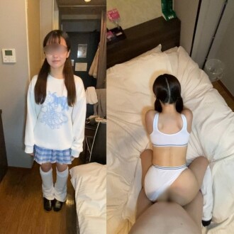 【第二部】一位嚴肅的黑髮女孩，戴眼鏡很好看，穿著休閒服和運動內衣拍攝。